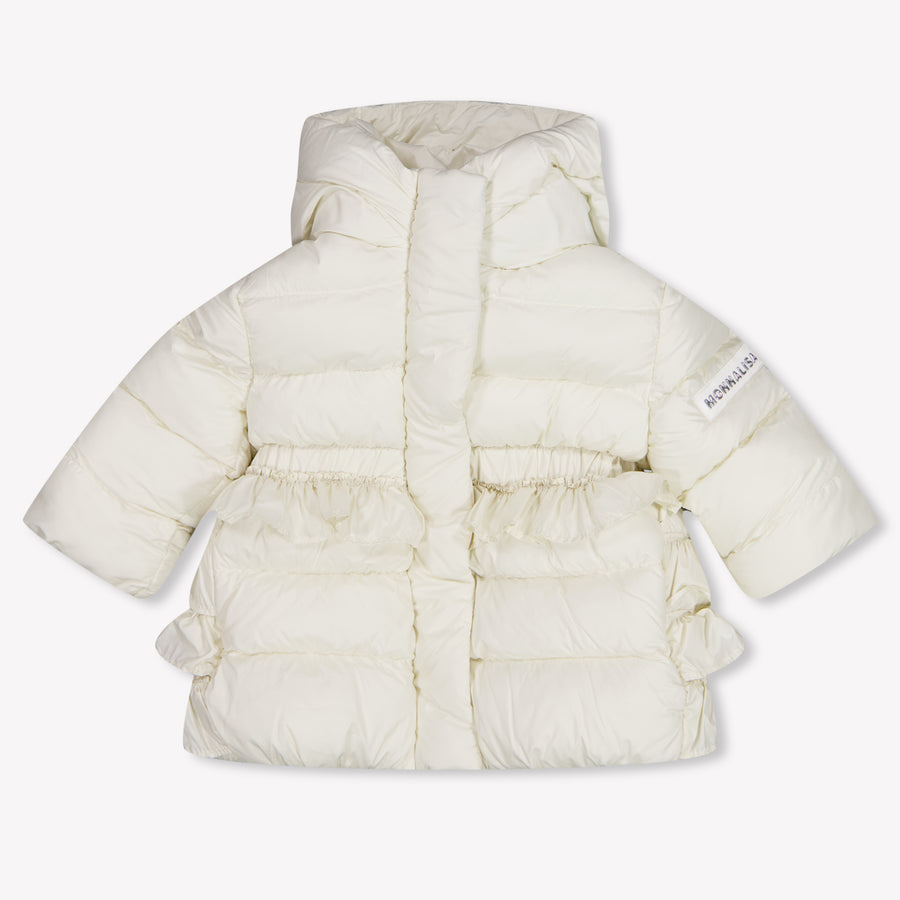MonnaLisa Baby Meisjes Winterjas In Off White