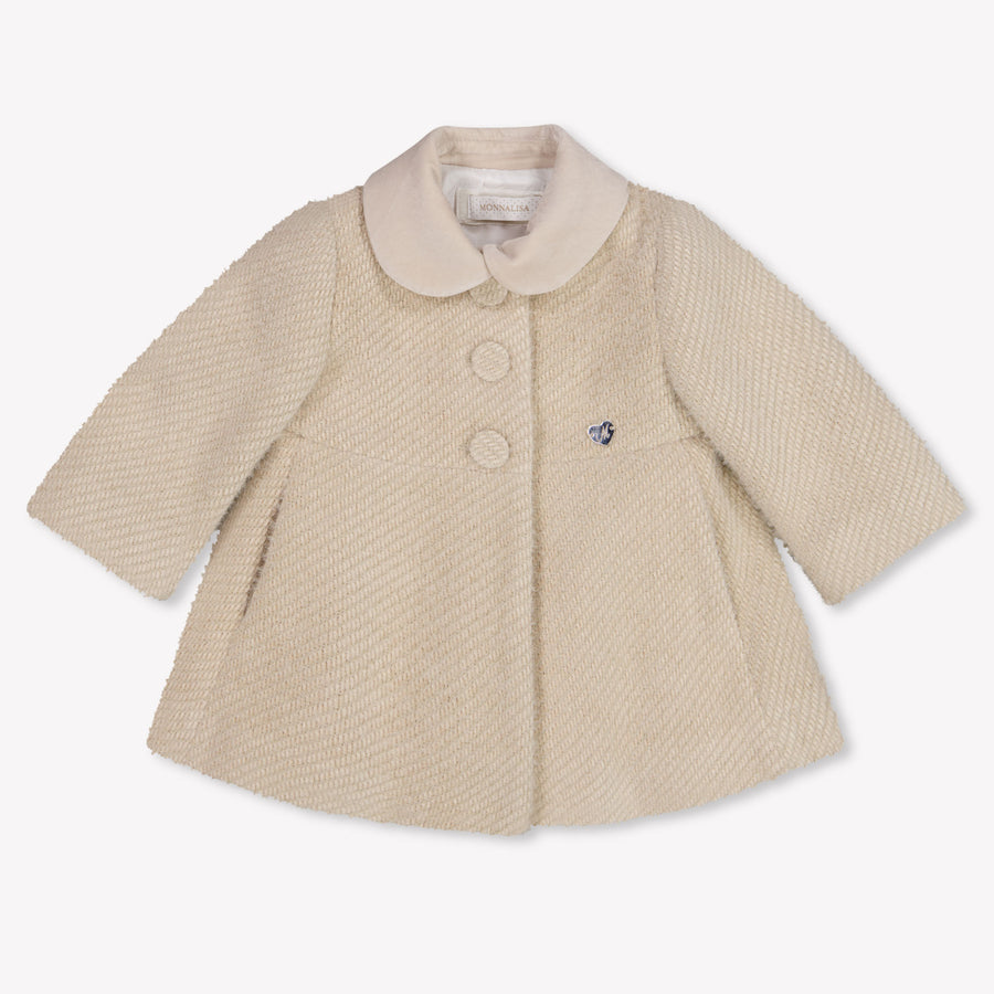 MonnaLisa Baby Meisjes Winterjas In Licht Beige