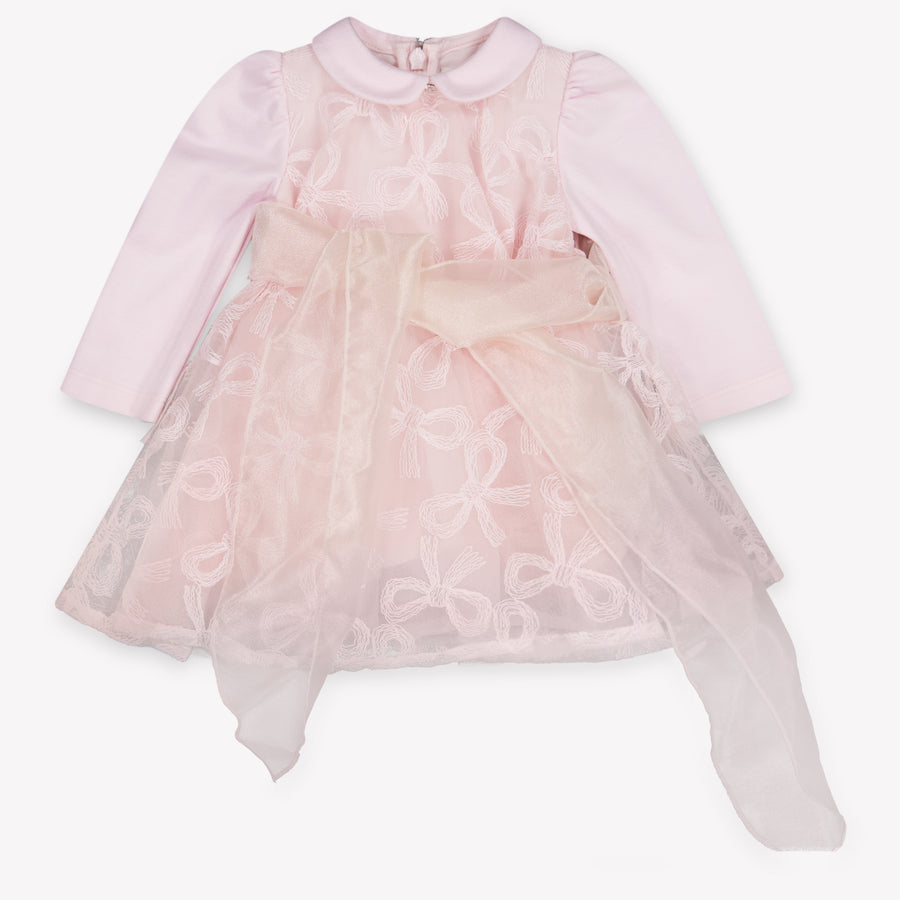 MonnaLisa Baby Meisjes Jurk In Licht Roze
