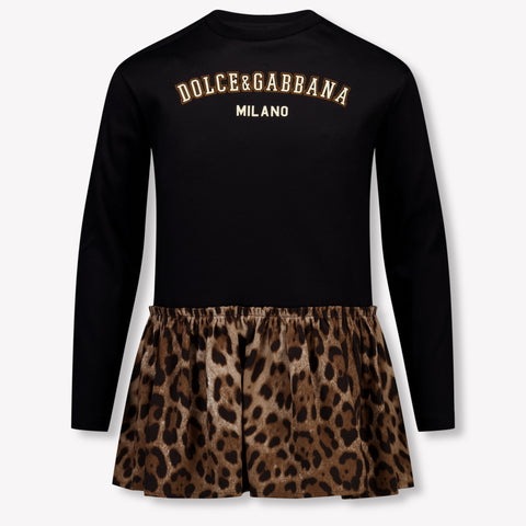 Dolce & Gabbana Kinder Meisjes Jurk In Zwart