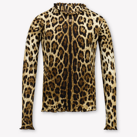 Dolce & Gabbana Kinder Meisjes T-Shirt In Panter