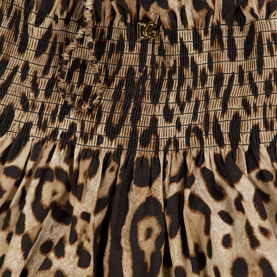 Dolce & Gabbana Kinder Meisjes Jurk In Panter