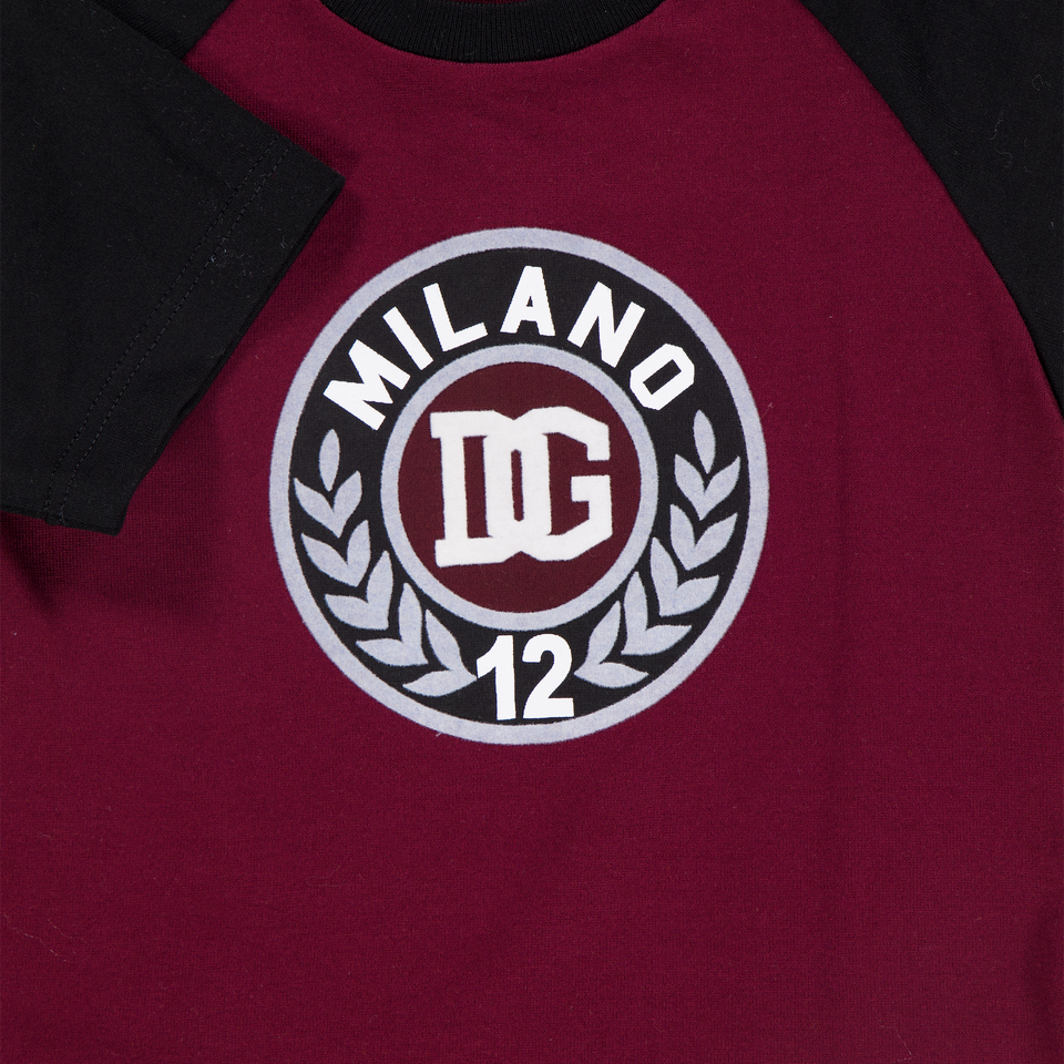 Dolce & Gabbana Baby Jongens T-Shirt In Bordeaux