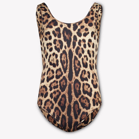 Dolce & Gabbana Kinder Meisjes Zwemkleding In Panter
