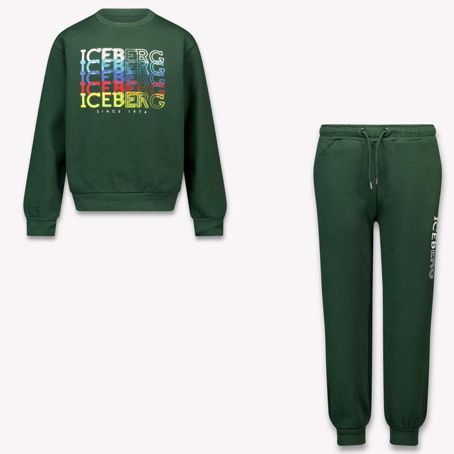 Iceberg Kinder Jongens Joggingpak In Donker Groen