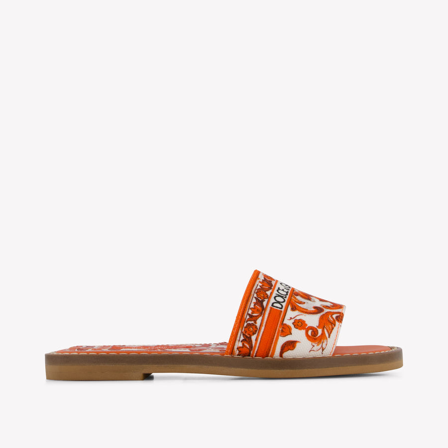 Dolce & Gabbana Kinder Meisjes Slippers In Oranje
