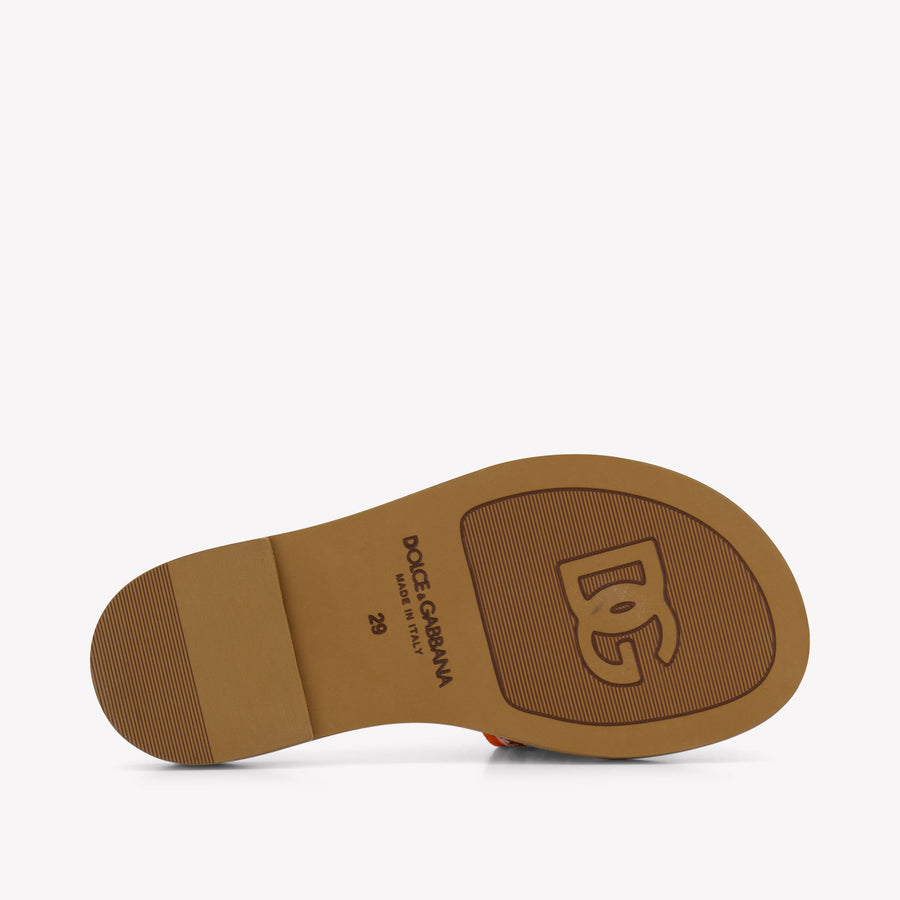 Dolce & Gabbana Kinder Meisjes Slippers In Oranje