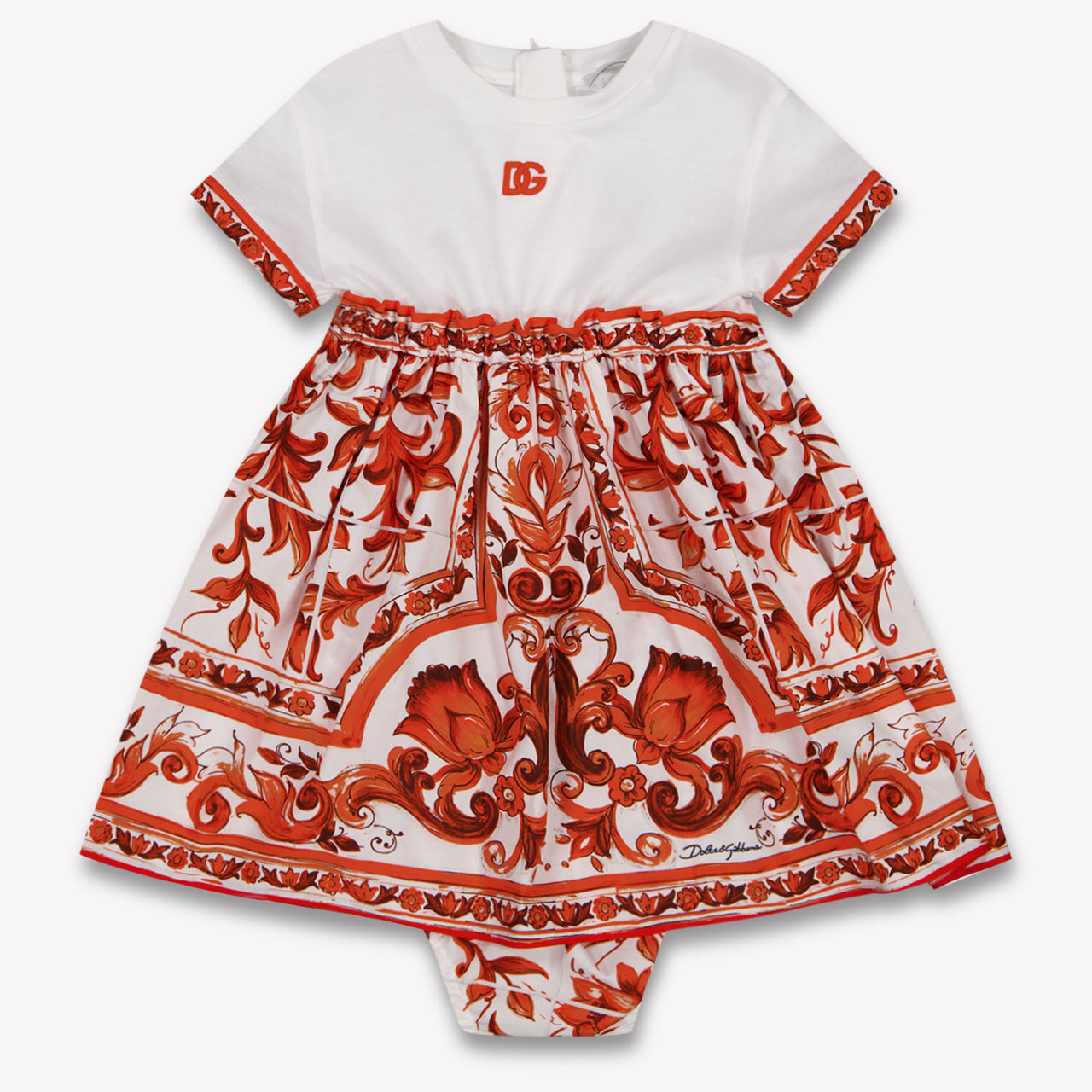 Dolce & Gabbana Baby Meisjes Jurk In Oranje
