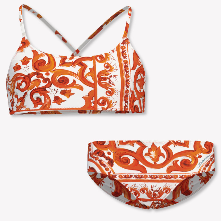 Dolce & Gabbana Kinder Meisjes Zwemkleding In Oranje