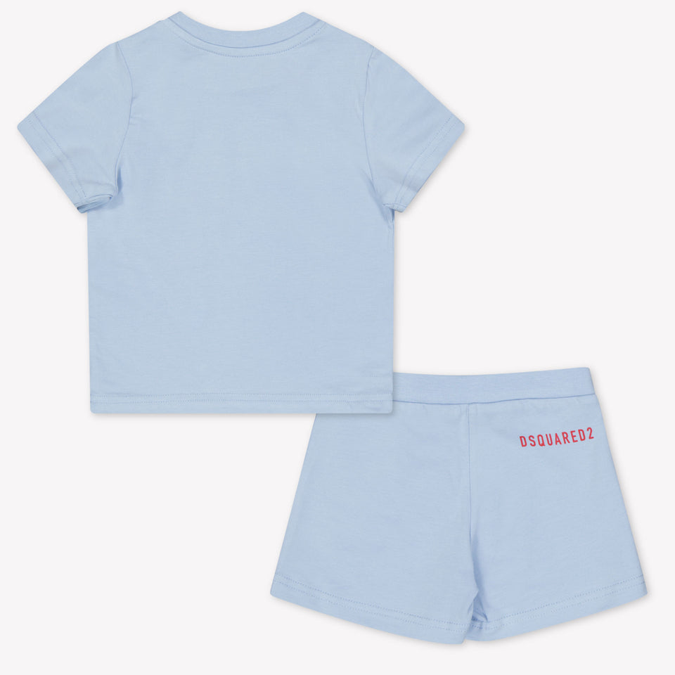 Dsquared2 Baby Jongens Setje In Licht Blauw