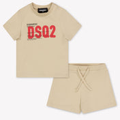 Dsquared2 Baby Jongens Setje In Licht Beige