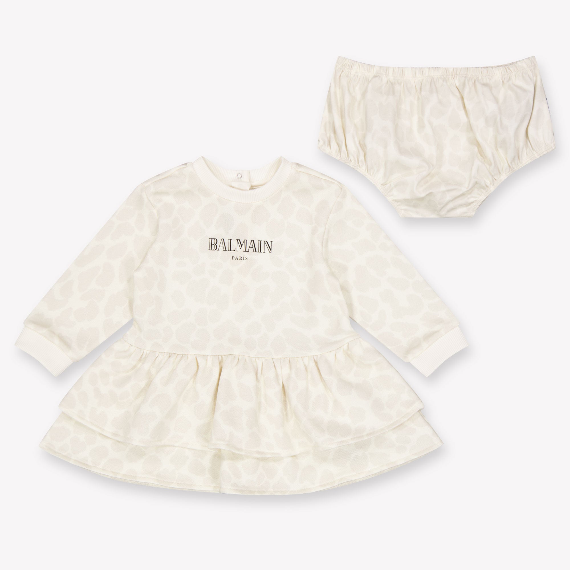 Balmain Baby Meisjes Jurk In Off White