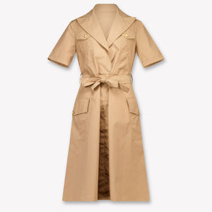 Balmain Kinder Meisjes Jurk In Licht Bruin