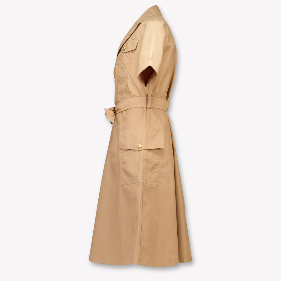 Balmain Kinder Meisjes Jurk In Licht Bruin