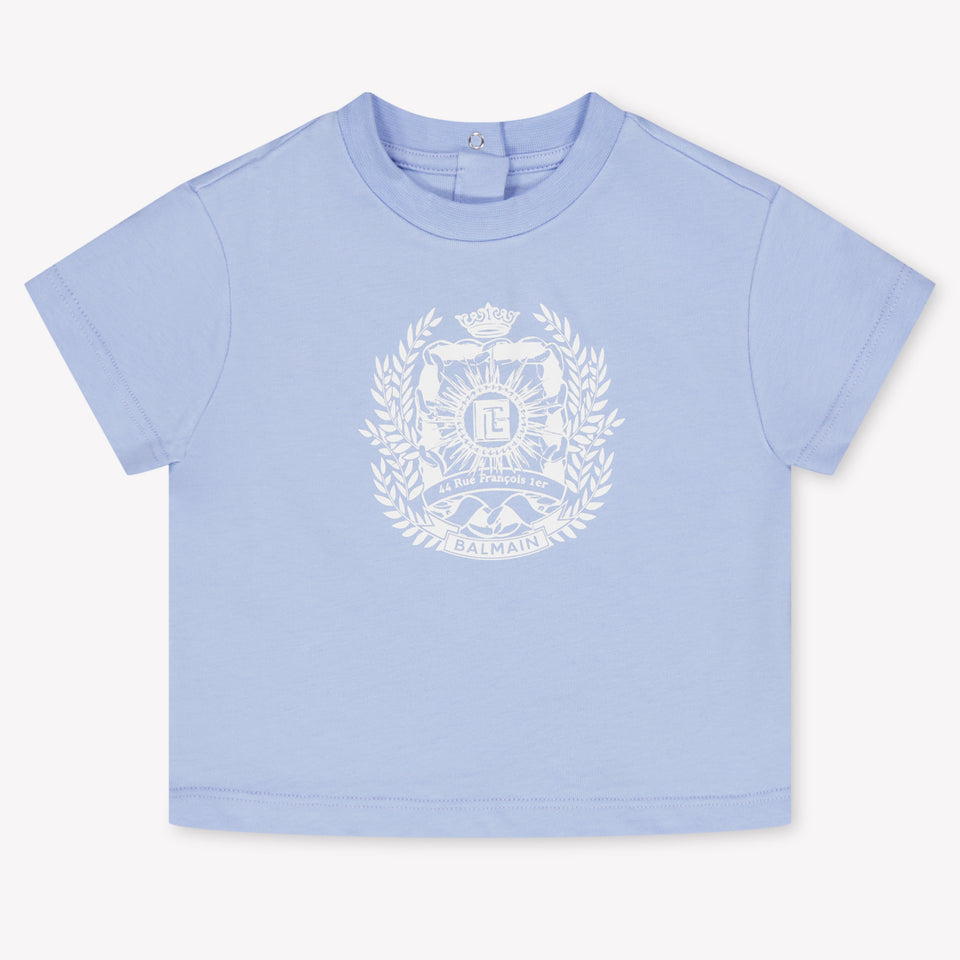 Balmain Baby Meisjes T-Shirt In Licht Blauw
