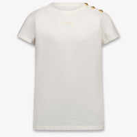 Balmain Kinder Meisjes T-Shirt In Off White