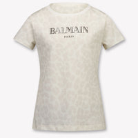 Balmain Kinder Meisjes T-Shirt In Off White