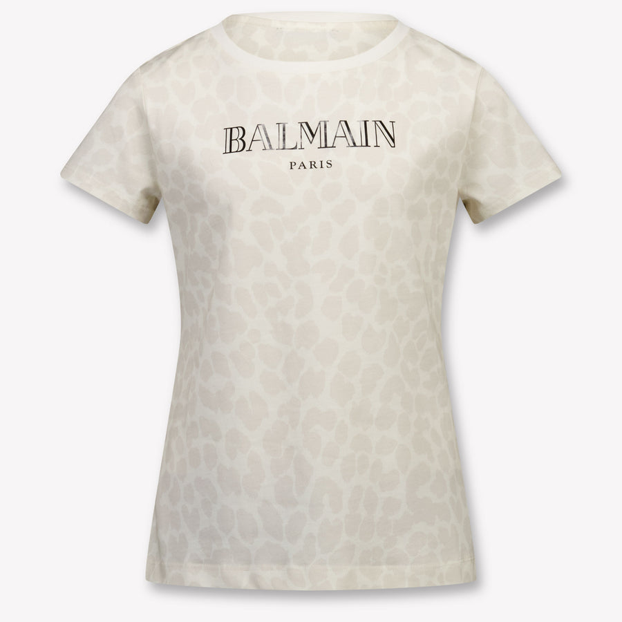 Balmain Kinder Meisjes T-Shirt In Off White