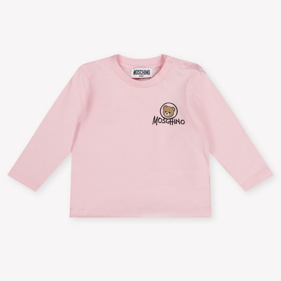 Moschino Baby Meisjes T-Shirt In Licht Roze