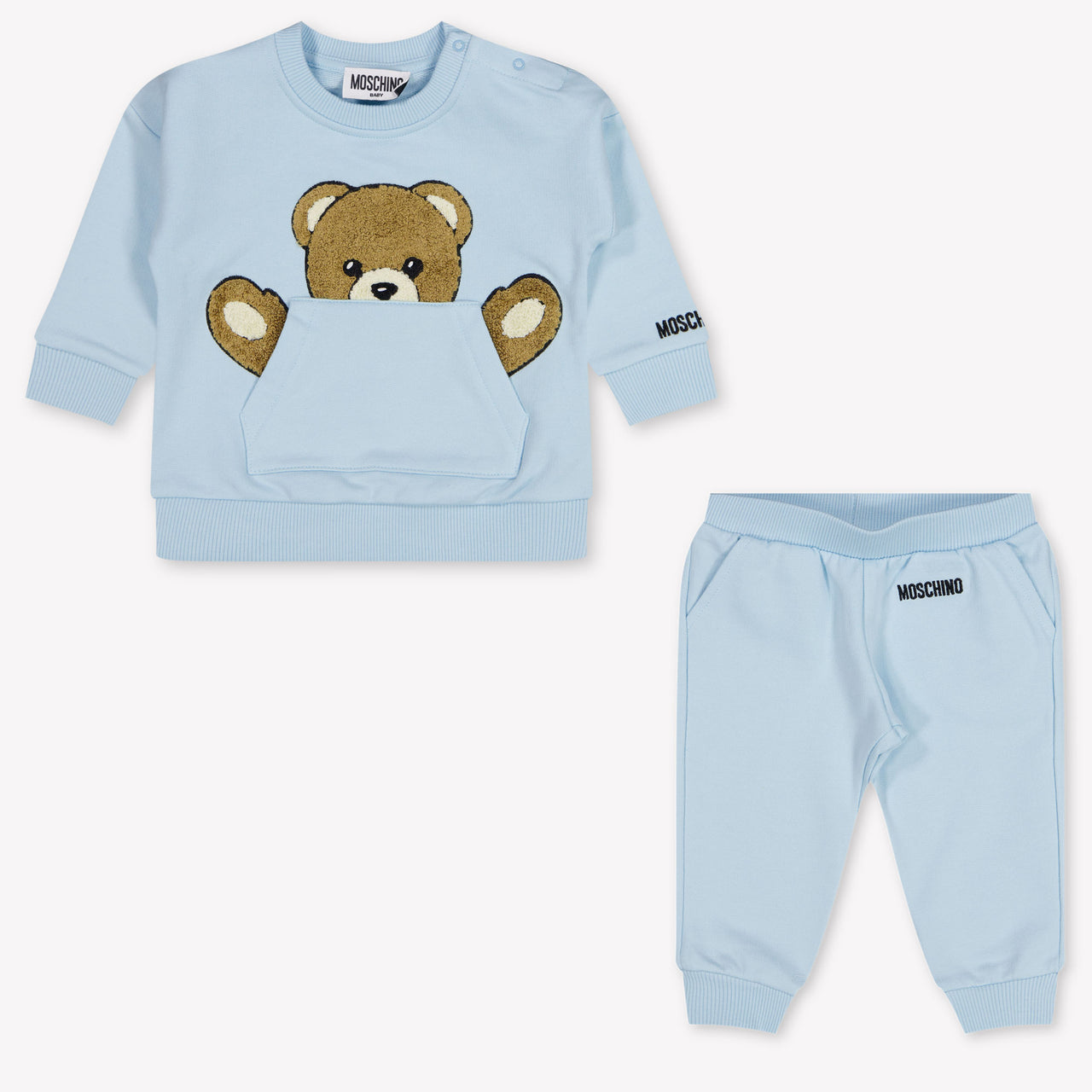 Moschino Baby Unisex Joggingpak In Licht Blauw