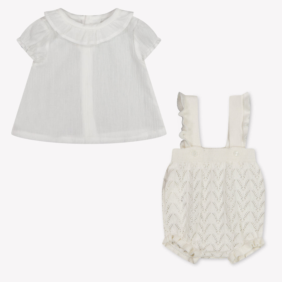 Mayoral Baby Meisjes Boxpakje In Off White