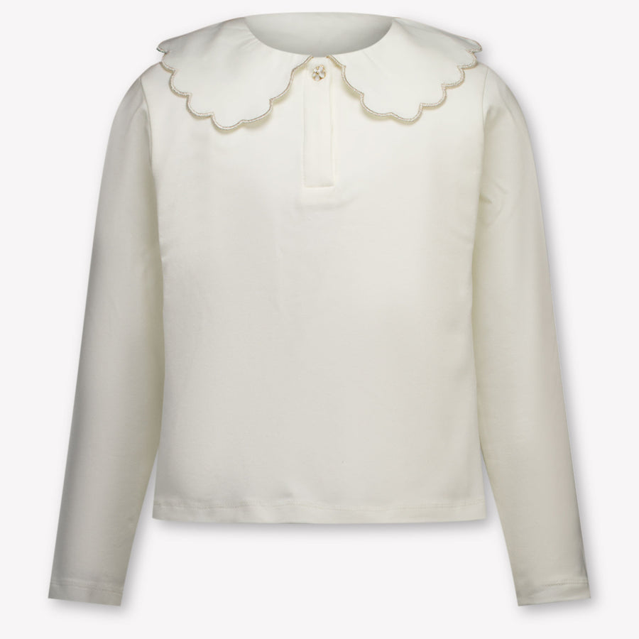 Mayoral Girls Polo Shirt in Off-White
