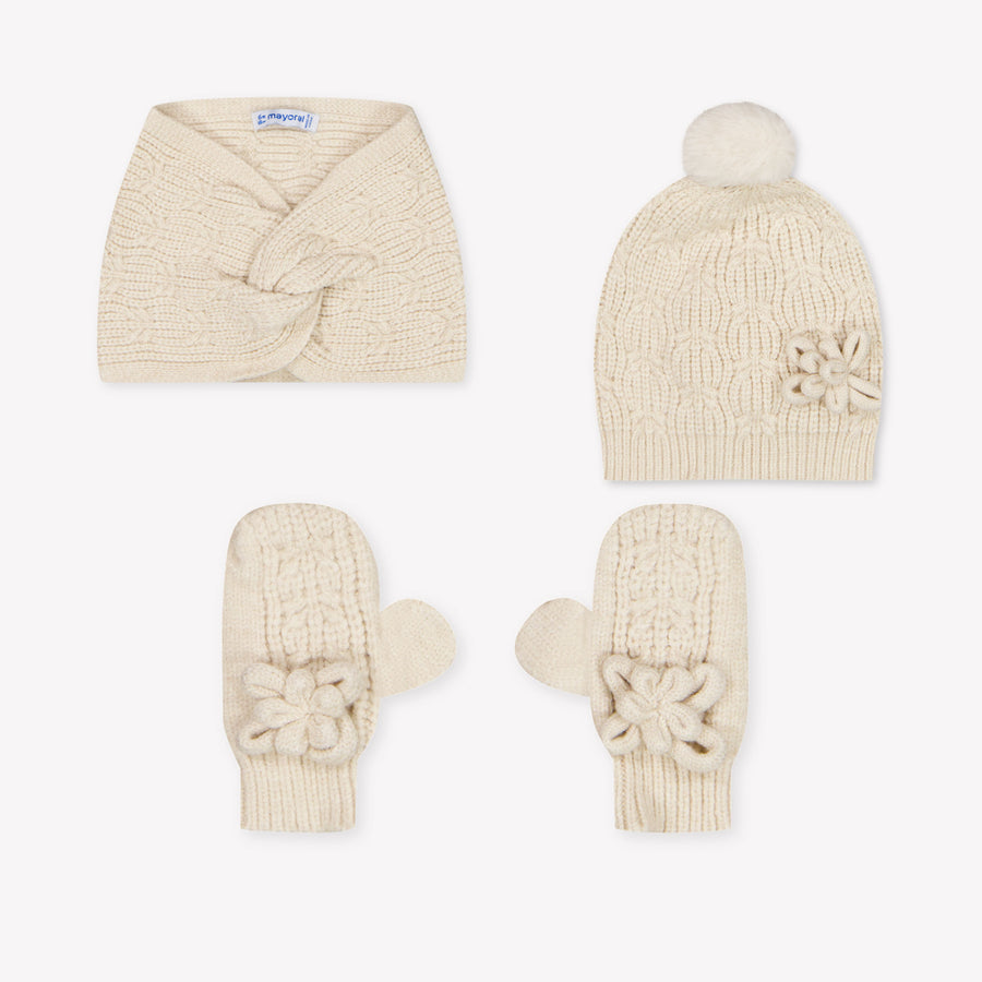 Mayoral Baby Girls Beanie in Off-White