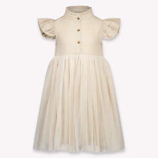 Donsje Amsterdam Fleurance Kinder Meisjes Jurk In Licht Beige