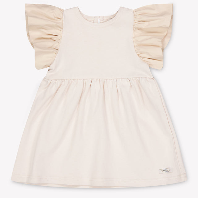 Donsje Amsterdam Beloun Baby Meisjes Jurk In Licht Beige