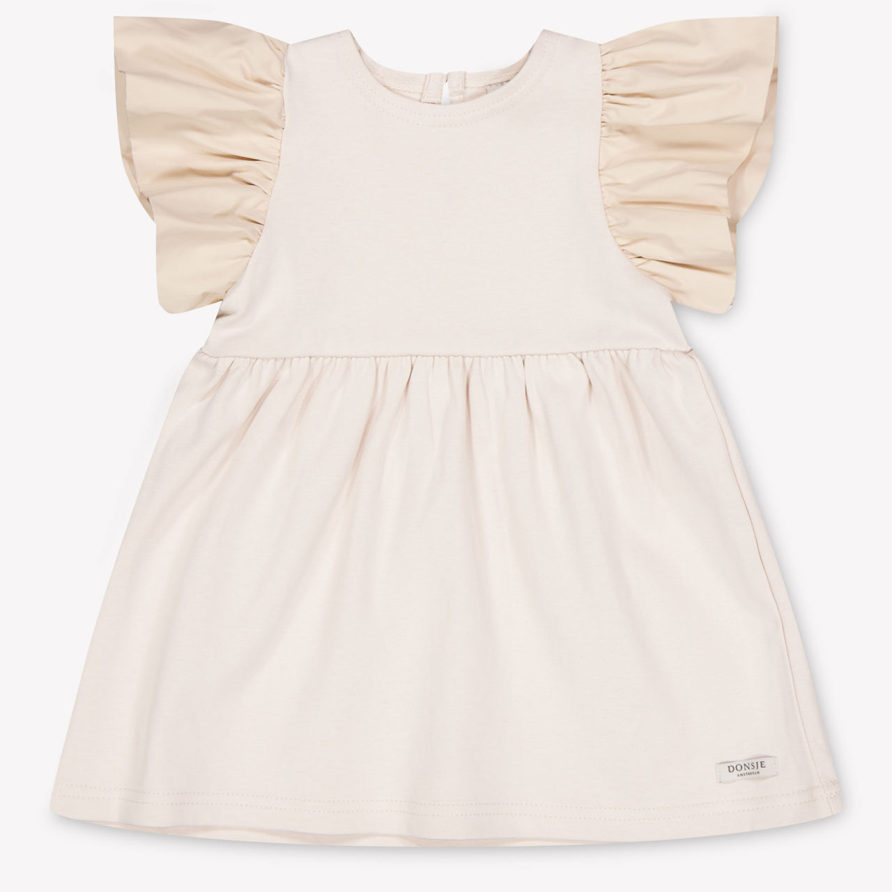 Donsje Amsterdam Beloun Baby Meisjes Jurk In Licht Beige
