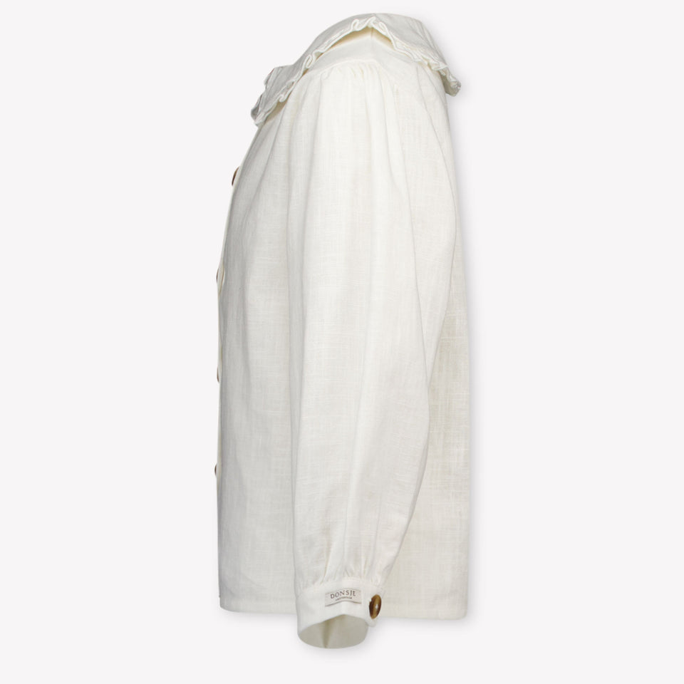 Donsje Amsterdam Luikje Kinder Meisjes Blouse In Off White
