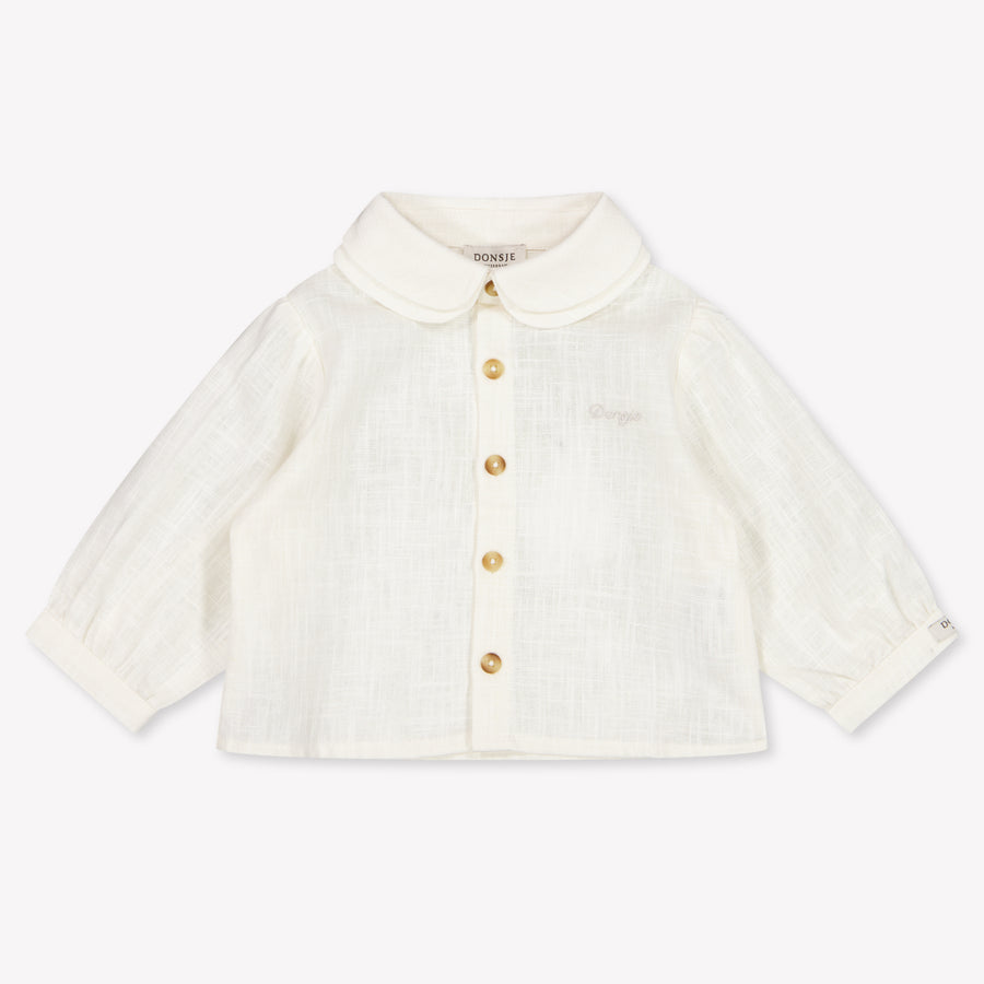 Donsje Amsterdam Anuche Baby Girls Blouse In OffWhite