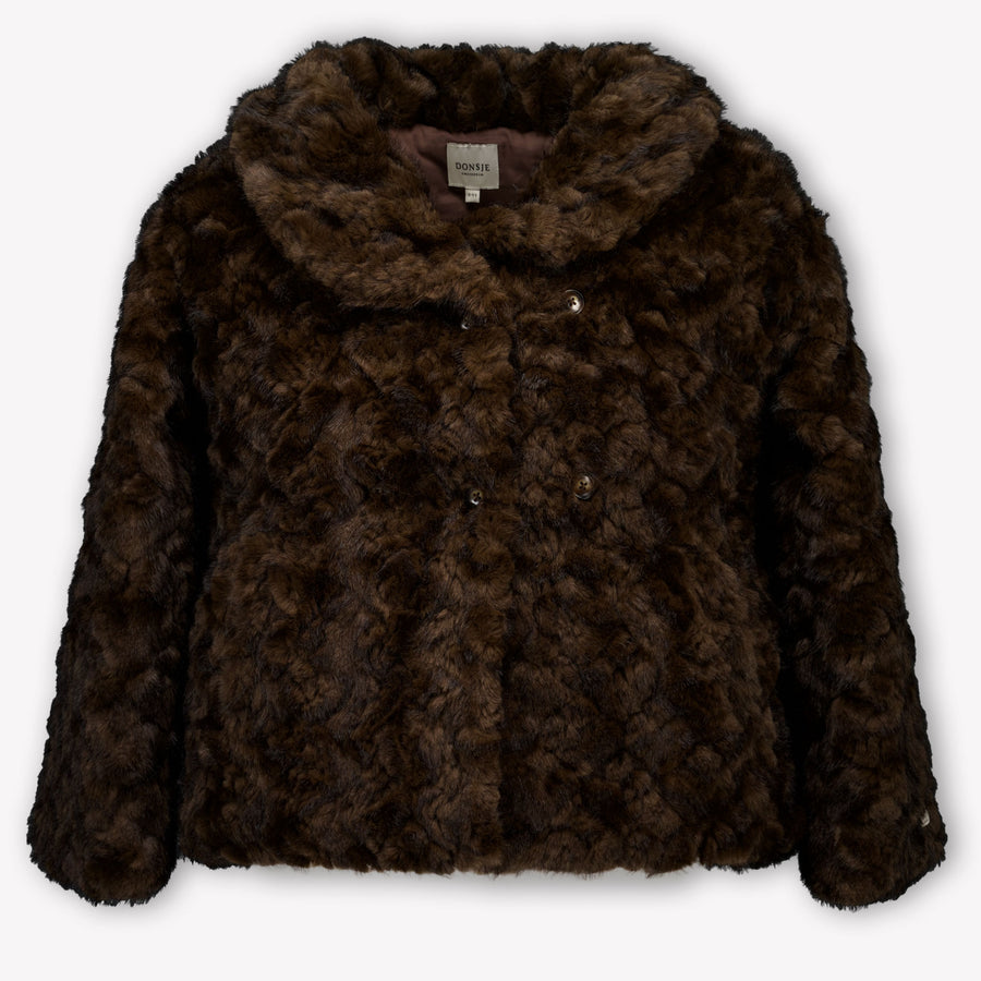 Donsje Amsterdam Kinder Meisjes Faux Fur Jassen In Bruin