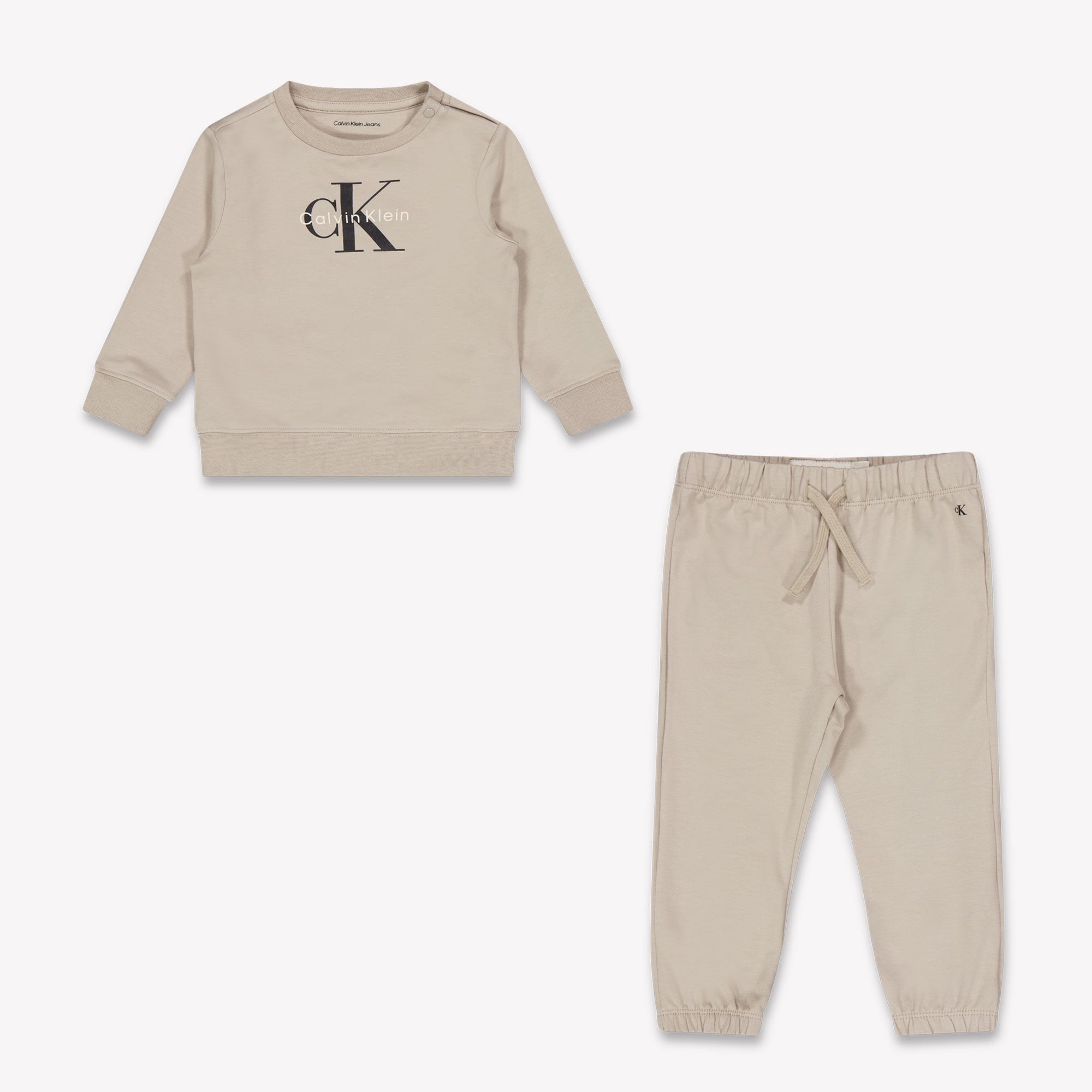 Calvin Klein Baby Unisex Joggingpak In Licht Beige