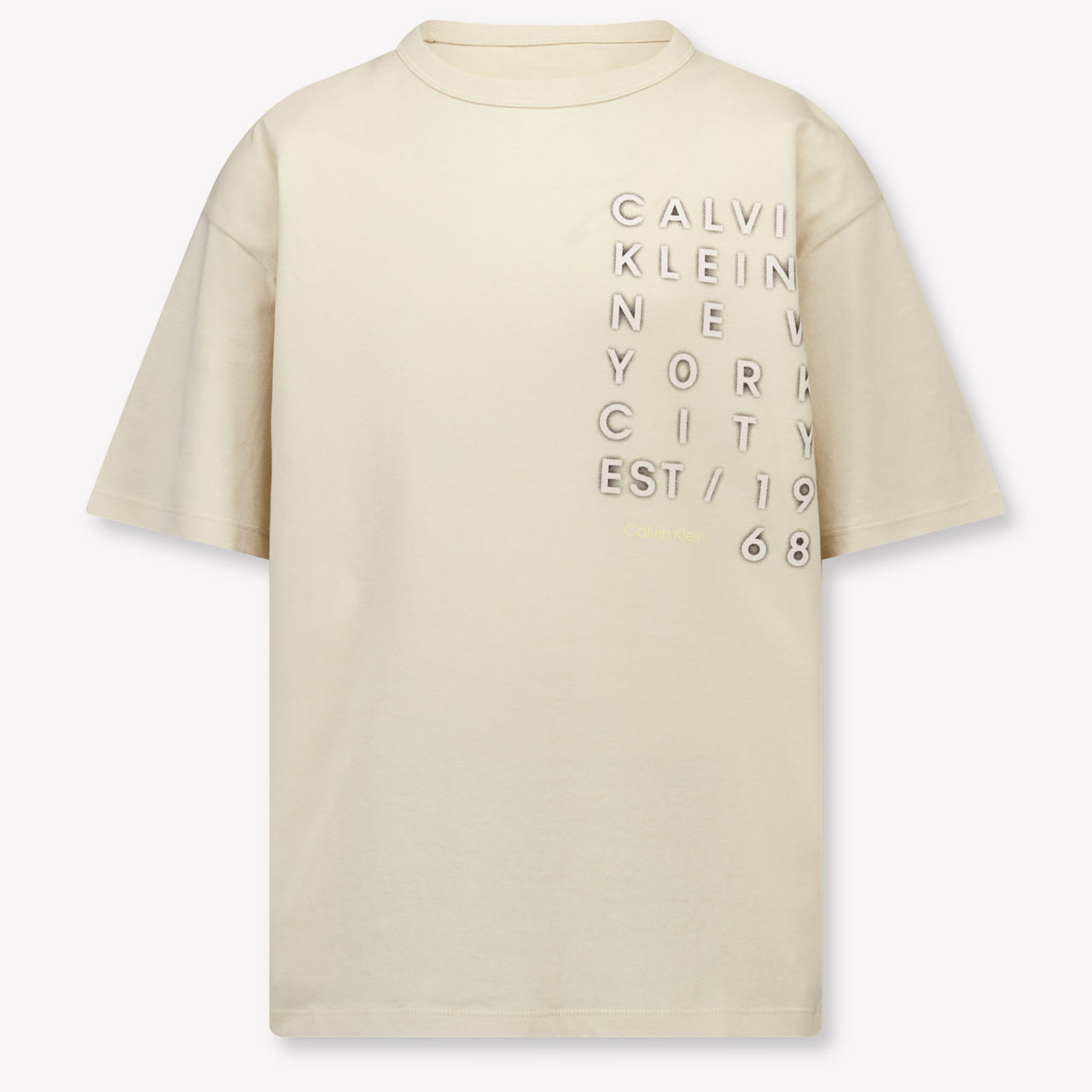 Calvin Klein Kinder Jongens T-Shirt In Licht Beige