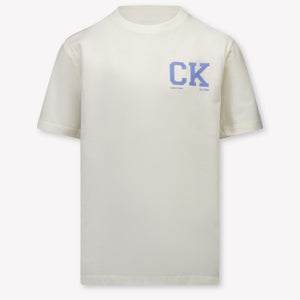 Calvin Klein Kinder Jongens T-Shirt In Off White