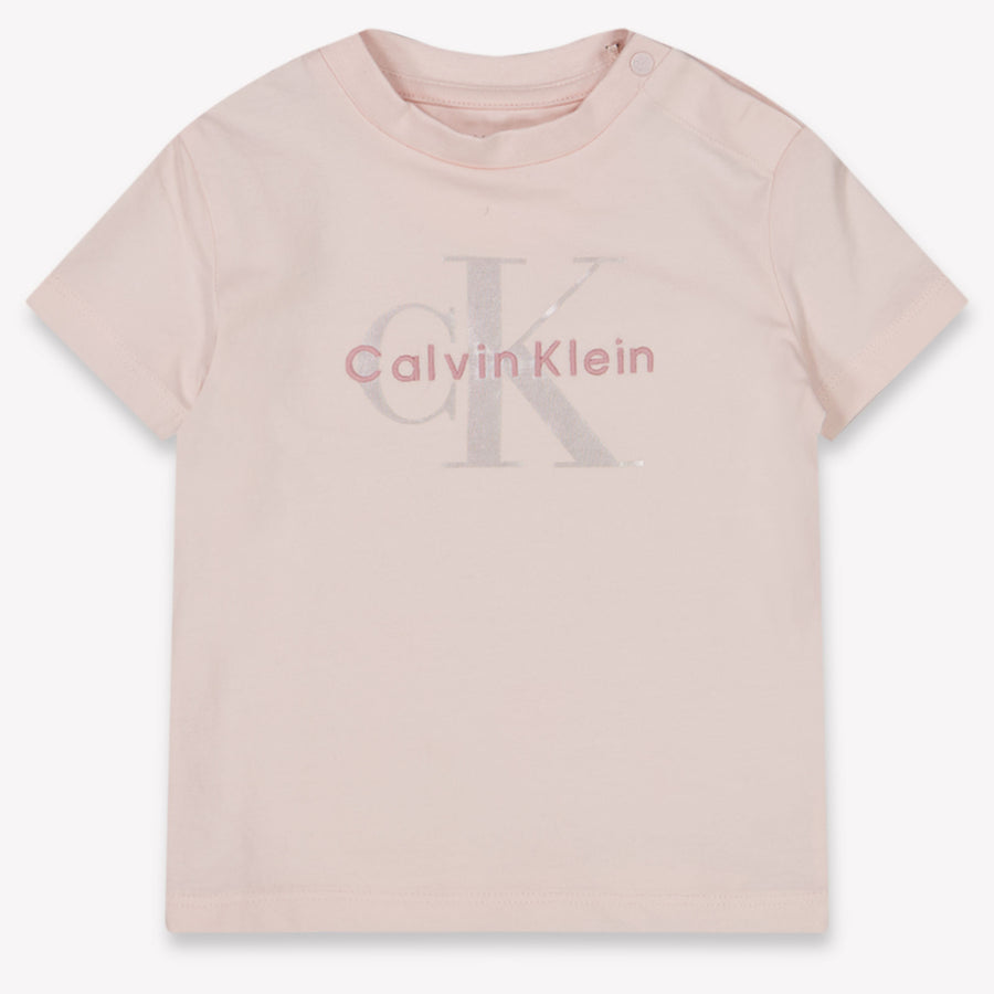 Calvin Klein Baby Meisjes T-Shirt In Licht Roze