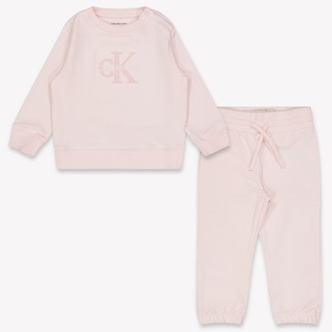 Calvin Klein Baby Unisex Joggingpak In Licht Roze