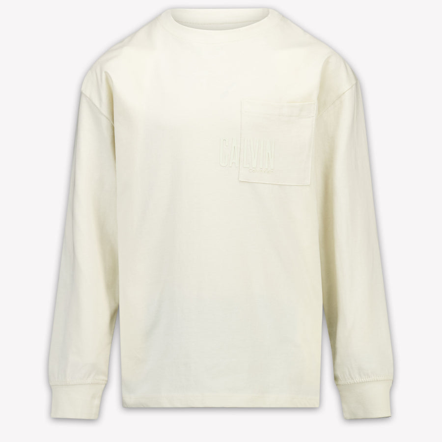 Calvin Klein Kinder Jongens T-Shirt In Off White