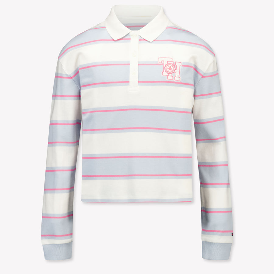 Tommy Hilfiger Kinder Meisjes Polo In Licht Blauw