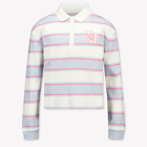 Tommy Hilfiger Kinder Meisjes Polo In Licht Blauw