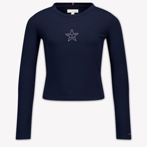 Tommy Hilfiger Kinder Meisjes T-Shirt In Navy