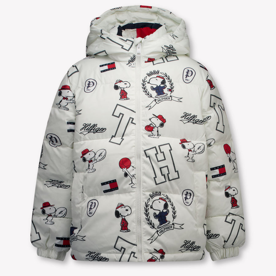 Tommy Hilfiger Kinder Unisex Winterjas In Off White