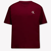 Calvin Klein Kinder Jongens T-Shirt In Bordeaux