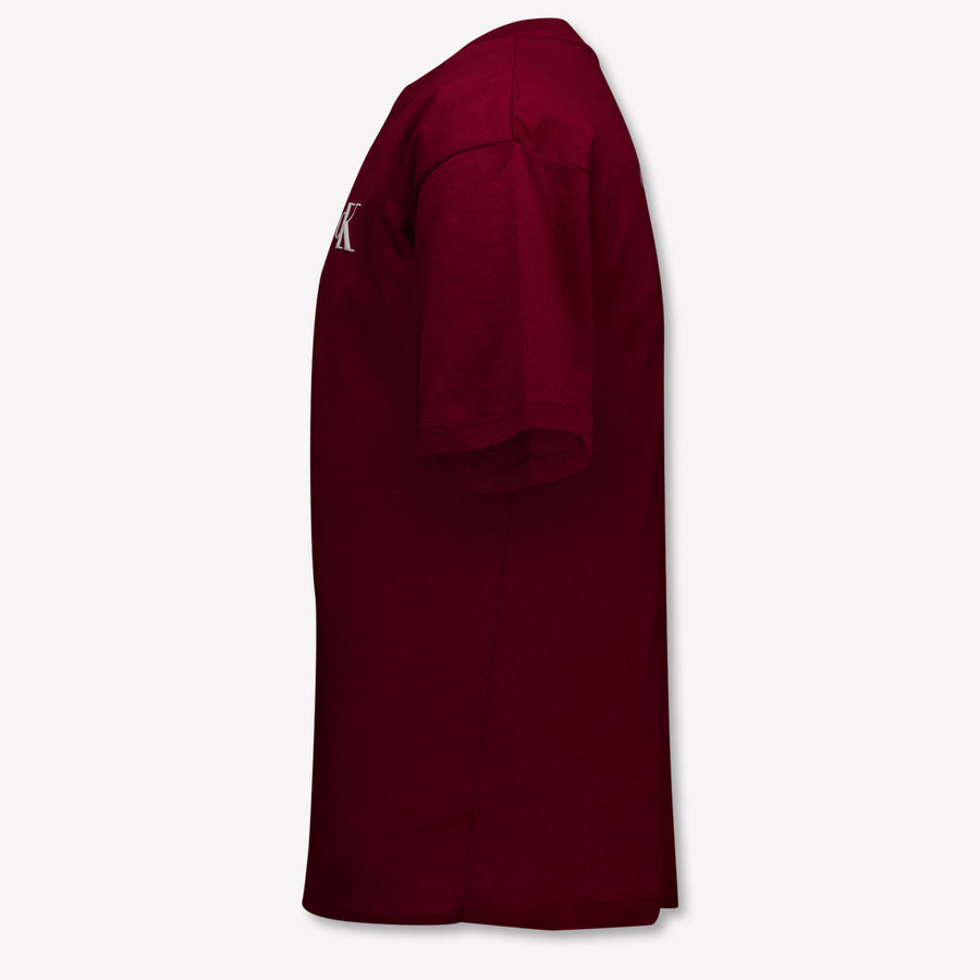 Calvin Klein Kinder Jongens T-Shirt In Bordeaux