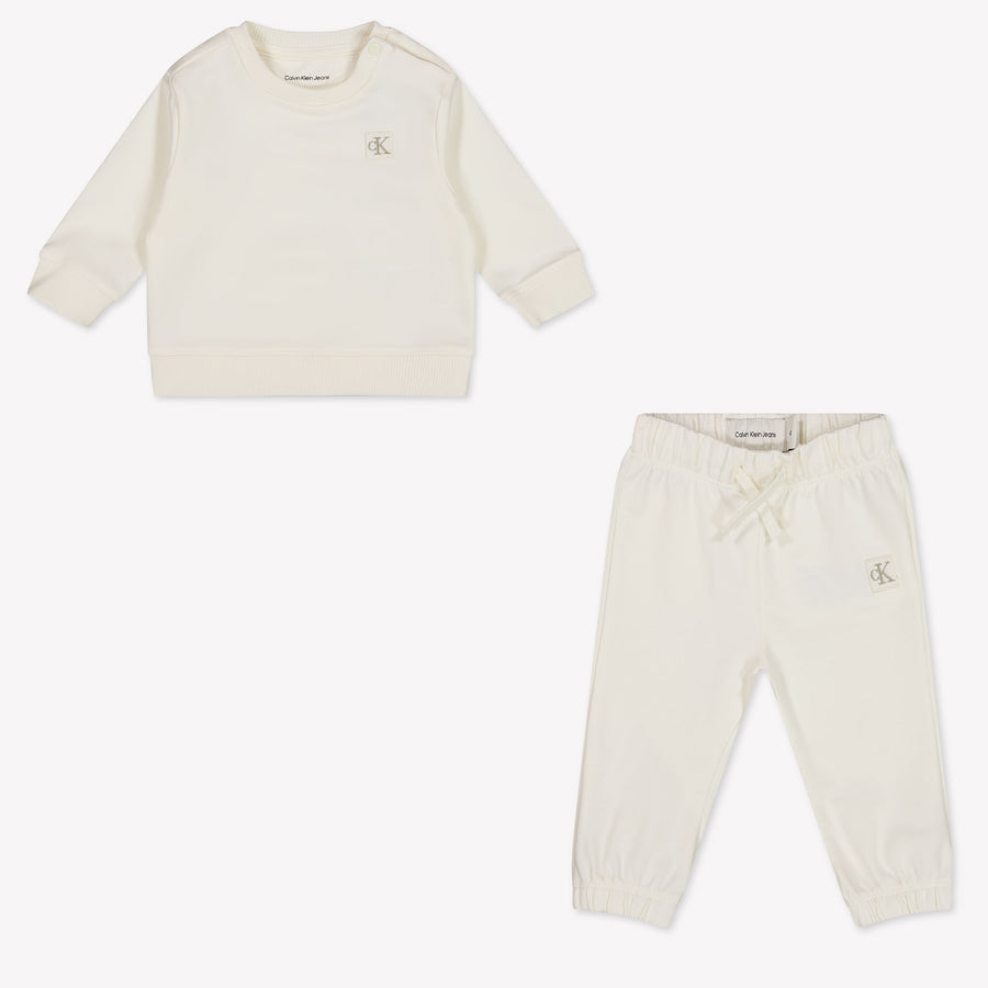 Calvin Klein Baby Unisex Jogging Suit In OffWhite