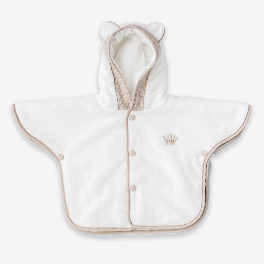 First Baby Unisex Poncho Badjas in White
