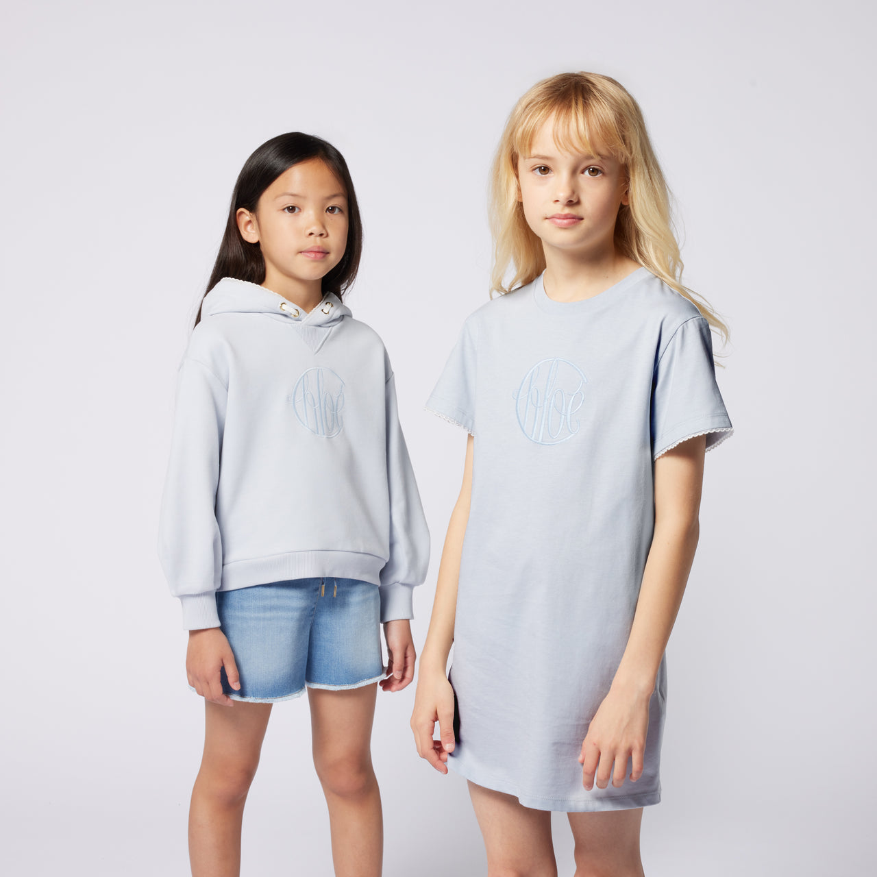 Chloe Kinder Meisjes Jurk In Licht Blauw