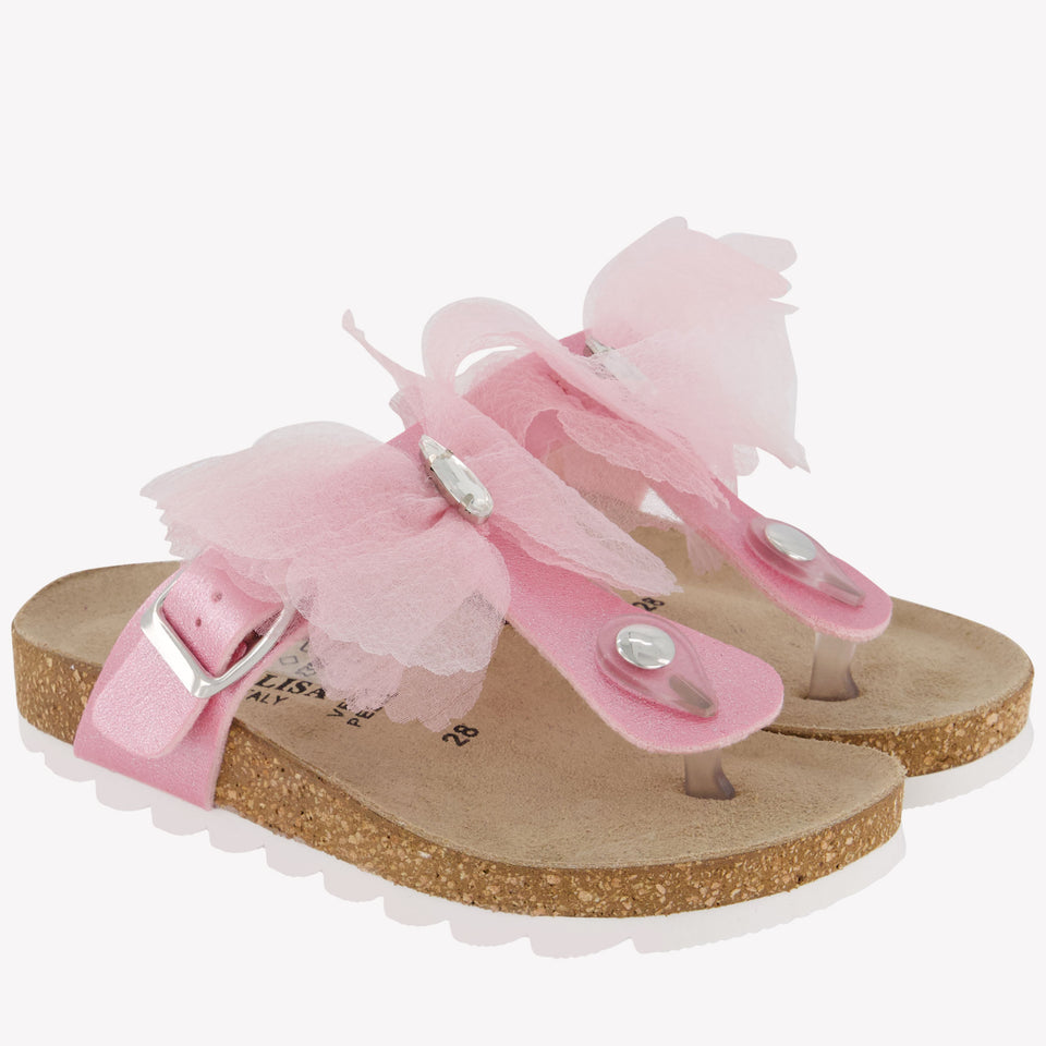 MonnaLisa Meisjes Slippers In Licht Roze