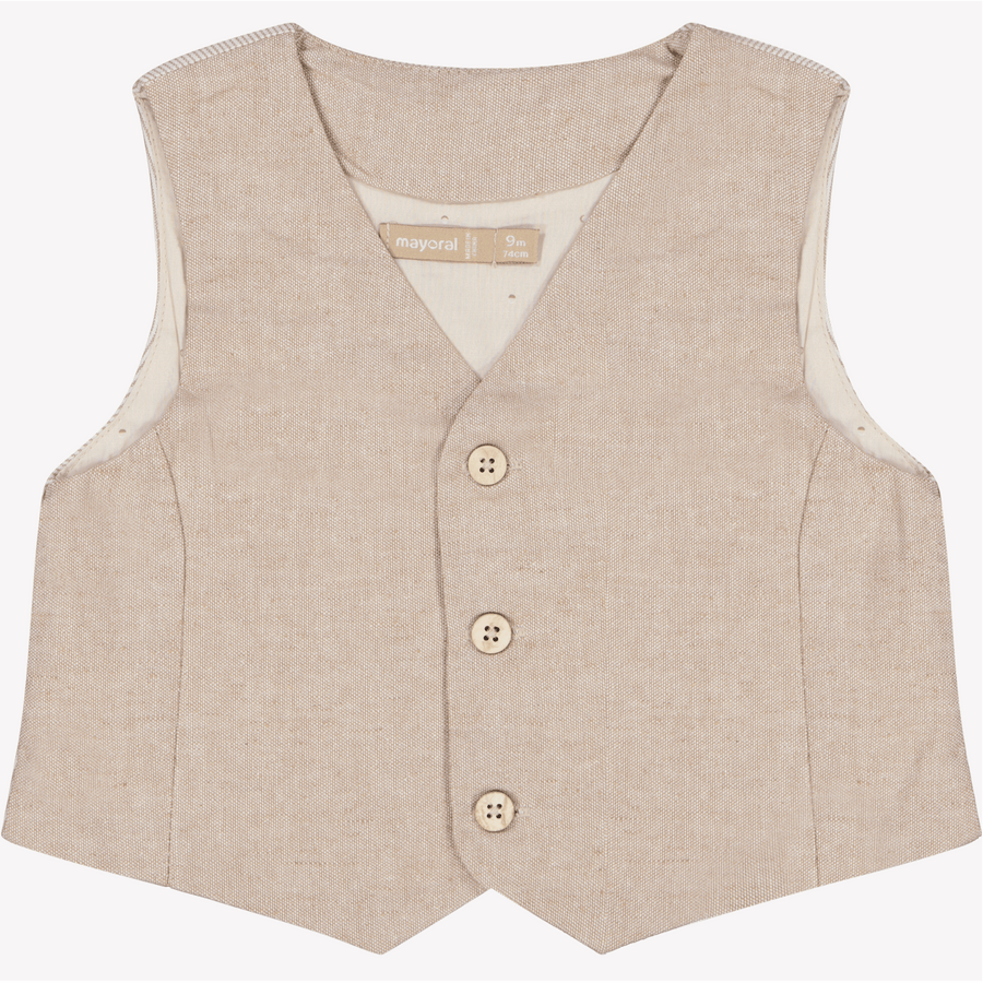 Mayoral Baby Jongens Gilet Beige 6 mnd